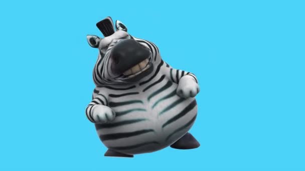 Animação Divertida Personagem Desenho Animado Dança Zebra — Vídeo de Stock