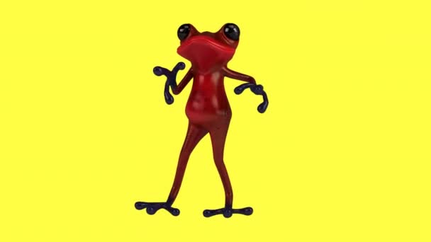 Αστείο Χαρακτήρα Κινουμένων Σχεδίων Βάτραχος Χορό Ρούμπα Animation — Αρχείο Βίντεο