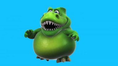Dinozor, komik çizgi film karakteri rumba dansı - 3 boyutlu animasyon  