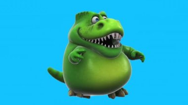 Dinozor, komik çizgi film karakteri rumba dansı - 3 boyutlu animasyon  