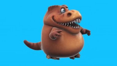 Dinozor, komik çizgi film karakteri rumba dansı - 3 boyutlu animasyon  