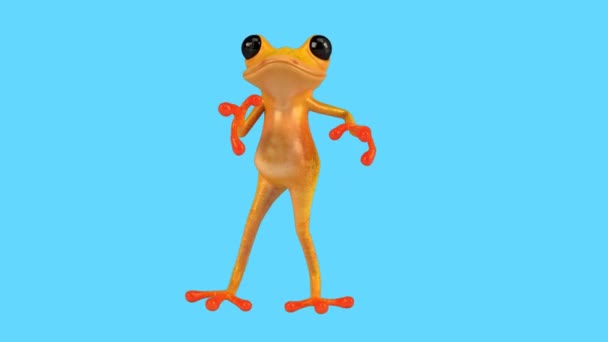 Funny Cartoon Character Frog Dancing Rumba Animation — Stock Video