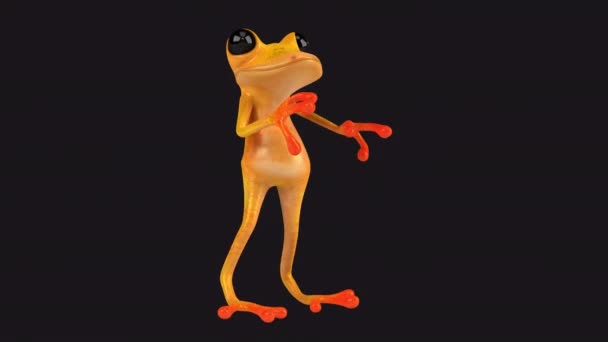 滑稽卡通人物青蛙跳伦巴3D动画 — 图库视频影像
