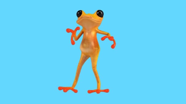 Αστείο Χαρακτήρα Κινουμένων Σχεδίων Βάτραχος Χορό Ρούμπα Animation — Αρχείο Βίντεο