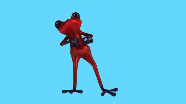 Funny Cartoon Character Frog Dancing Animation — Stock Video
