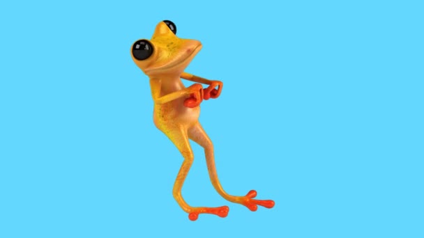 Komik Çizgi Film Karakteri Kurbağa Dansı Boyutlu Animasyon — Stok video