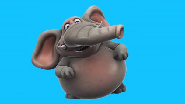 Elephant Dancing Fun Cartoon Character Animation — 图库视频影像
