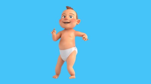 Diversión Dibujos Animados Bebé Bailando Rumba Animación — Vídeos de Stock