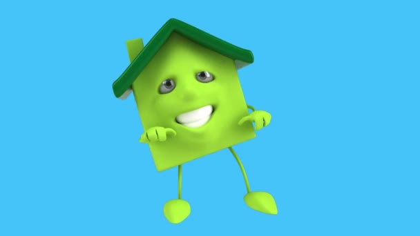 Fun Animation Cartoon Character House Dancing — Stock Video