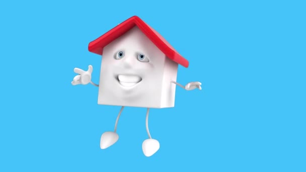 Fun Animation Cartoon Character House Dancing Rumba — Stock Video