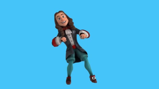 Divertido Personaje Dibujos Animados Animación Baile Disfraces Históricos — Vídeo de stock