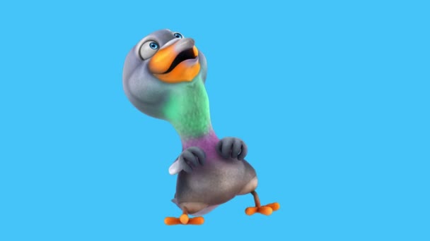 Beautiful Pigeon Cartoon Character Dancing — Stock Video