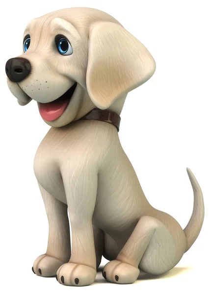 有趣的3D卡通人物白色拉布拉多猎犬 — 图库照片