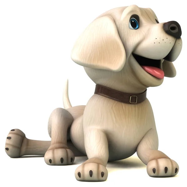 Divertido Personagem Desenho Animado Branco Labrador Retriever — Fotografia de Stock