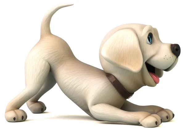 Fun Zeichentrickfigur Weißer Labrador Retriever — Stockfoto