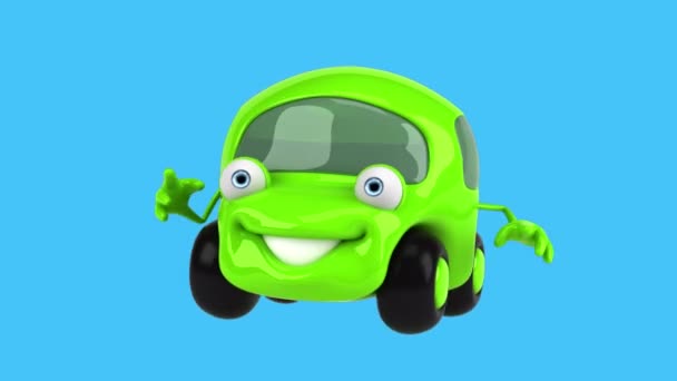 Fun Car Cartoon Character Dancing Animation — Stock Video