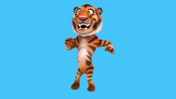 Lustige Zeichentrickfigur Tiger Tanzt Rumba Animation — Stockvideo