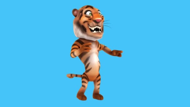 Engraçado Personagem Desenho Animado Tigre Dançando Rumba Animação — Vídeo de Stock