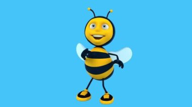 Eğlenceli çizgi film karakteri arı dansı rumba - 3 boyutlu animasyon 