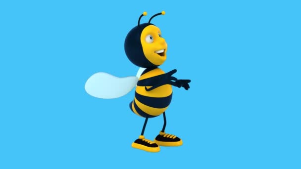Zabawa Postać Kreskówki Pszczoła Taniec Rumba Animacja — Wideo stockowe