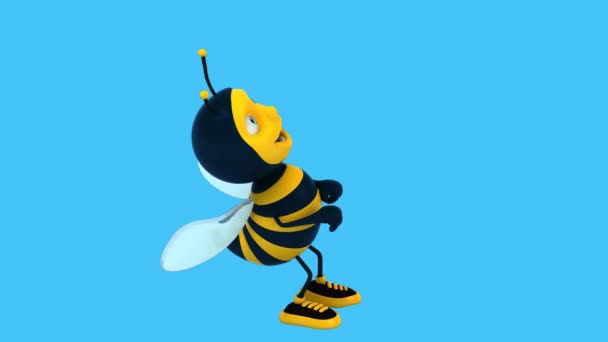 Zabawa Postać Kreskówki Pszczoła Taniec Animacja — Wideo stockowe