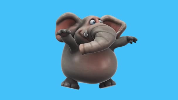 Elefante Che Balla Swing Personaggio Dei Cartoni Animati Divertenti Animazione — Video Stock