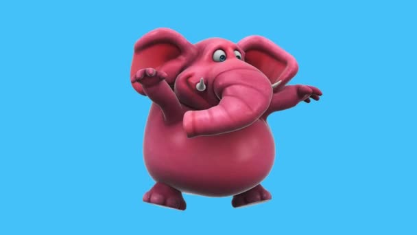 Elefante Bailando Swing Divertido Personaje Dibujos Animados Animación — Vídeos de Stock