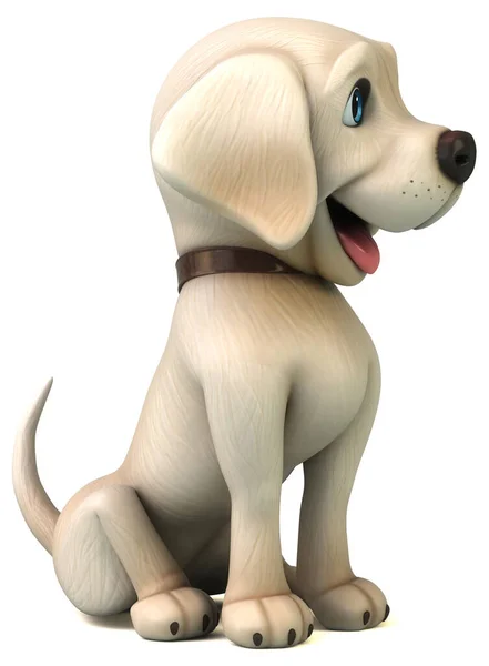 Fun Cartoon Character White Labrador Retriever — Stock Photo, Image