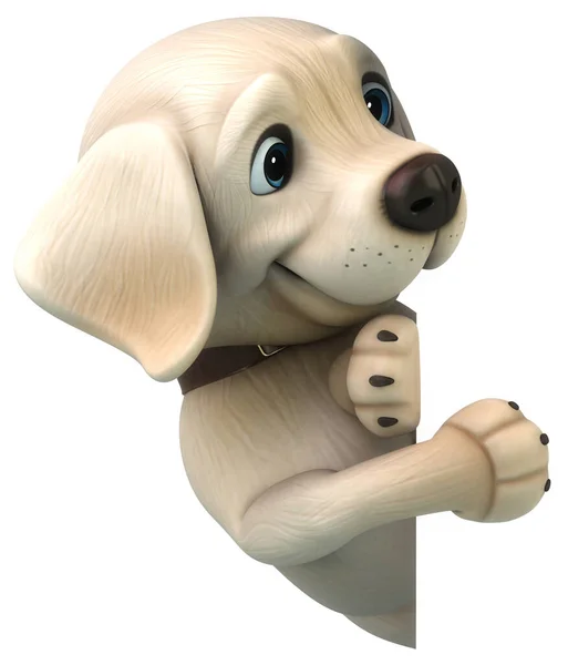 Eğlenceli Çizgi Film Beyaz Labrador Retriever Karakteri — Stok fotoğraf