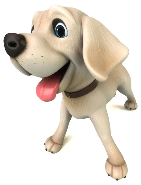 Fun Cartoon White Labrador Retriever Character — Stock Photo, Image