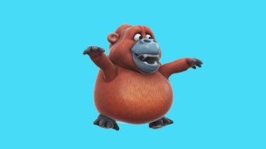 Fun gorilla  character   dancing  - 3D Illustration