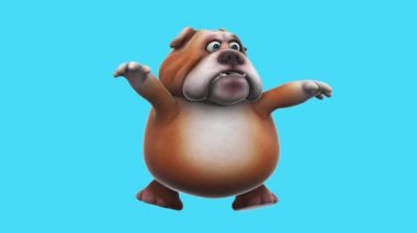 Eğlenceli çizgi film karakteri köpek dansı salıncağı - 3 boyutlu animasyon 