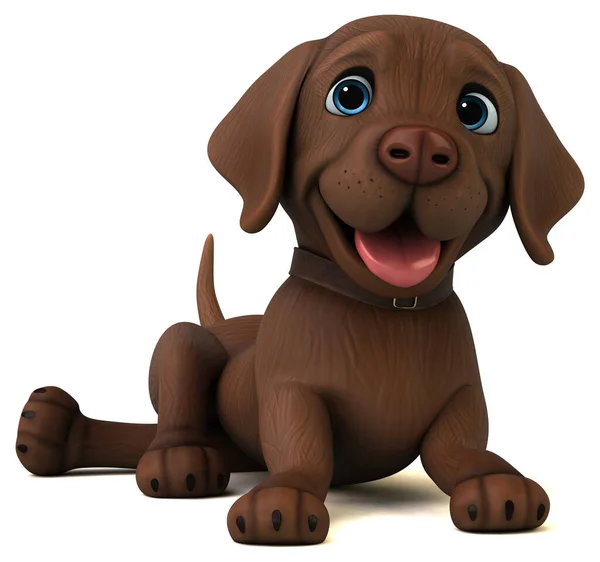 有趣的3D卡通人物棕色拉布拉多猎犬 — 图库照片