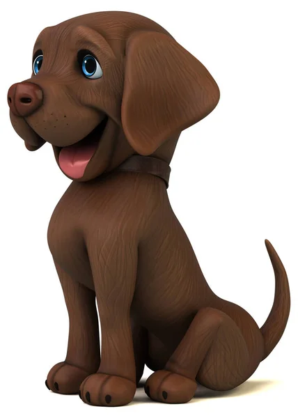 有趣的3D卡通人物棕色拉布拉多猎犬 — 图库照片
