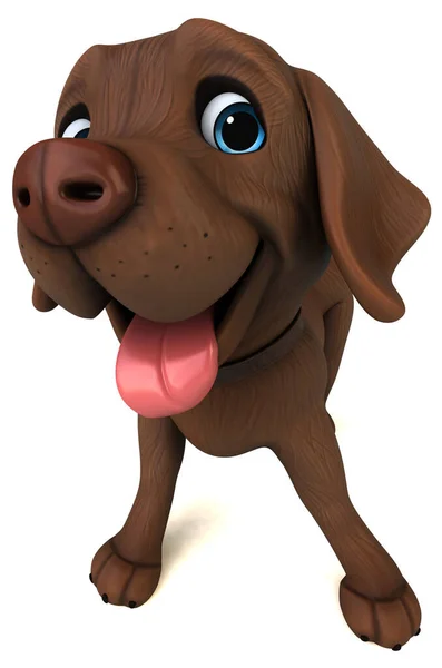 Eğlenceli Boyutlu Çizgi Film Karakteri Kahverengi Labrador Retriever — Stok fotoğraf