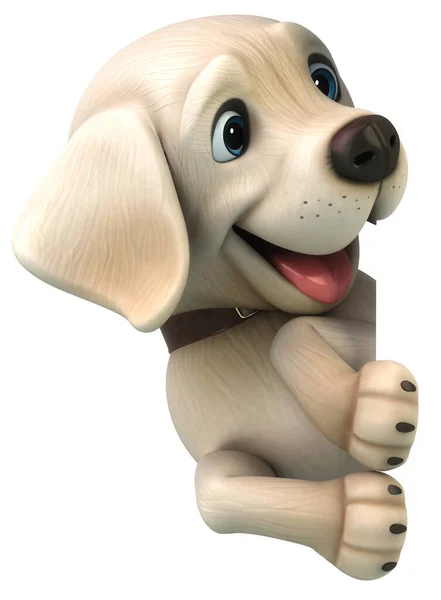 Fun Zeichentrickfigur Weißer Labrador Retriever — Stockfoto