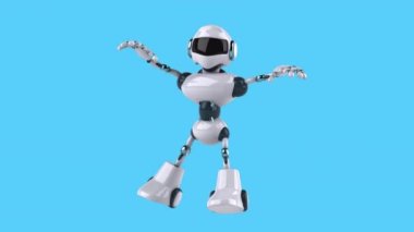 Büyük robot çizgi film karakteri - 3 boyutlu animasyon 