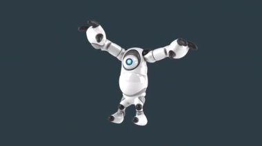 Büyük robot çizgi film karakteri - 3 boyutlu animasyon 
