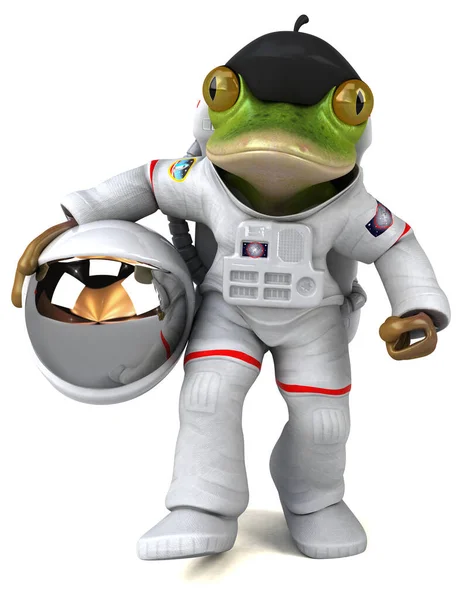 Eğlenceli Çizgi Film Karakteri Kurbağa Astronotu — Stok fotoğraf