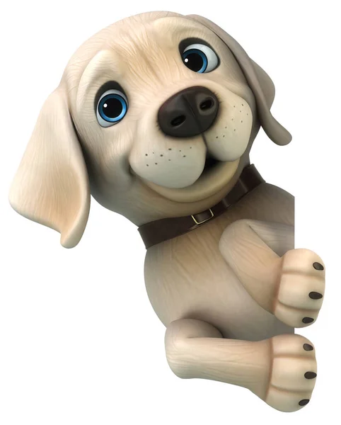 有趣的3D卡通人物拉布拉多猎犬 — 图库照片