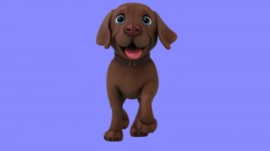 Eğlenceli üç boyutlu çizgi film karakteri Labrador 