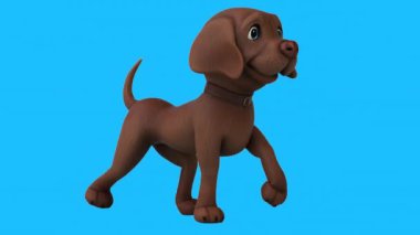 Eğlenceli üç boyutlu çizgi film karakteri Labrador 