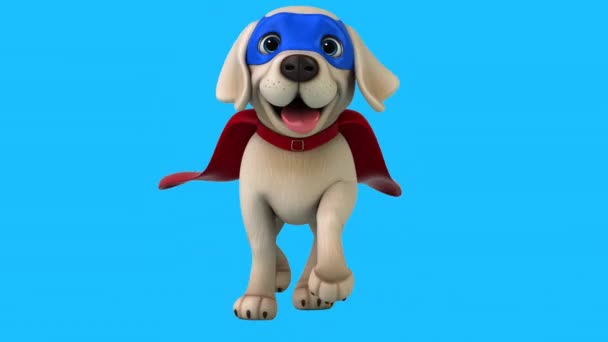 Zabawa Postać Kreskówek Labrador Superhero — Wideo stockowe