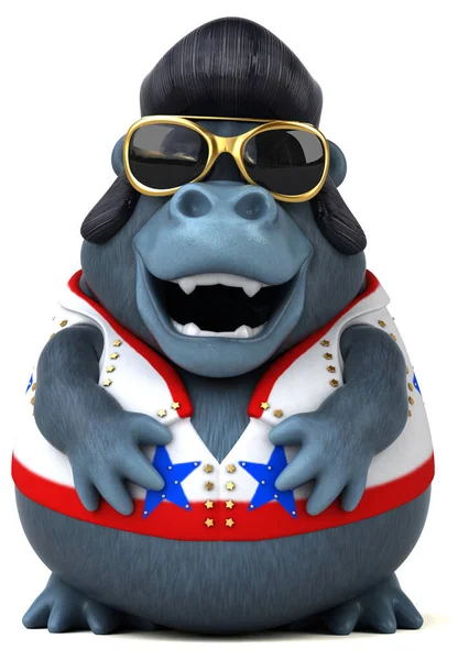 Fun Cartoon Illustration Rocker Gorilla Character — Stock Photo, Image