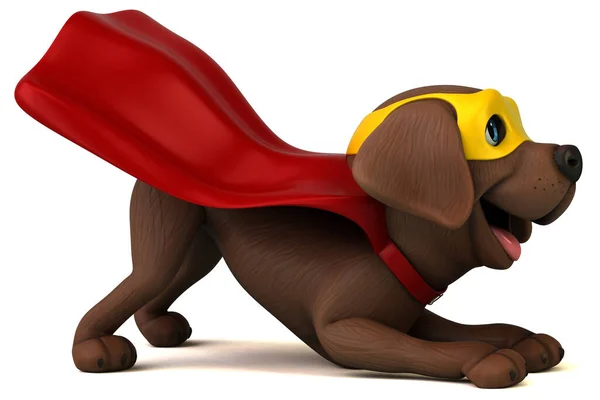 Kul Tecknad Super Vit Labrador Retriever Karaktär — Stockfoto