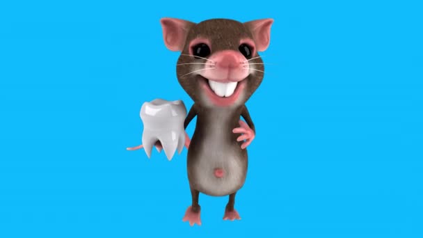 Mouse Cartoon Character Rooth — Stock Video