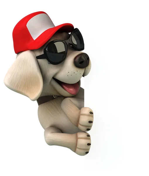 Divertido Personaje Dibujos Animados Labrador Retriever Blanco —  Fotos de Stock