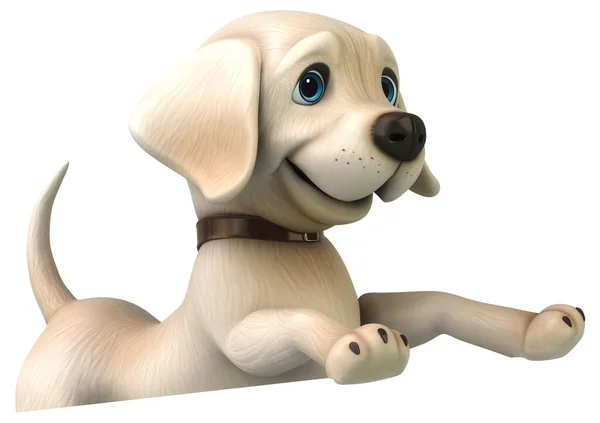 Divertido Personaje Dibujos Animados Labrador Retriever Blanco — Foto de Stock