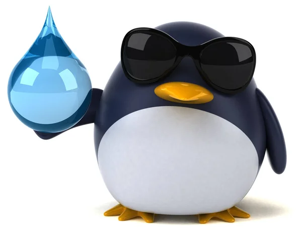 Kul Pingvin Med Droppe Illustration — Stockfoto