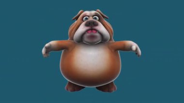Eğlenceli 3D çizgi film karakteri köpek atlayışı